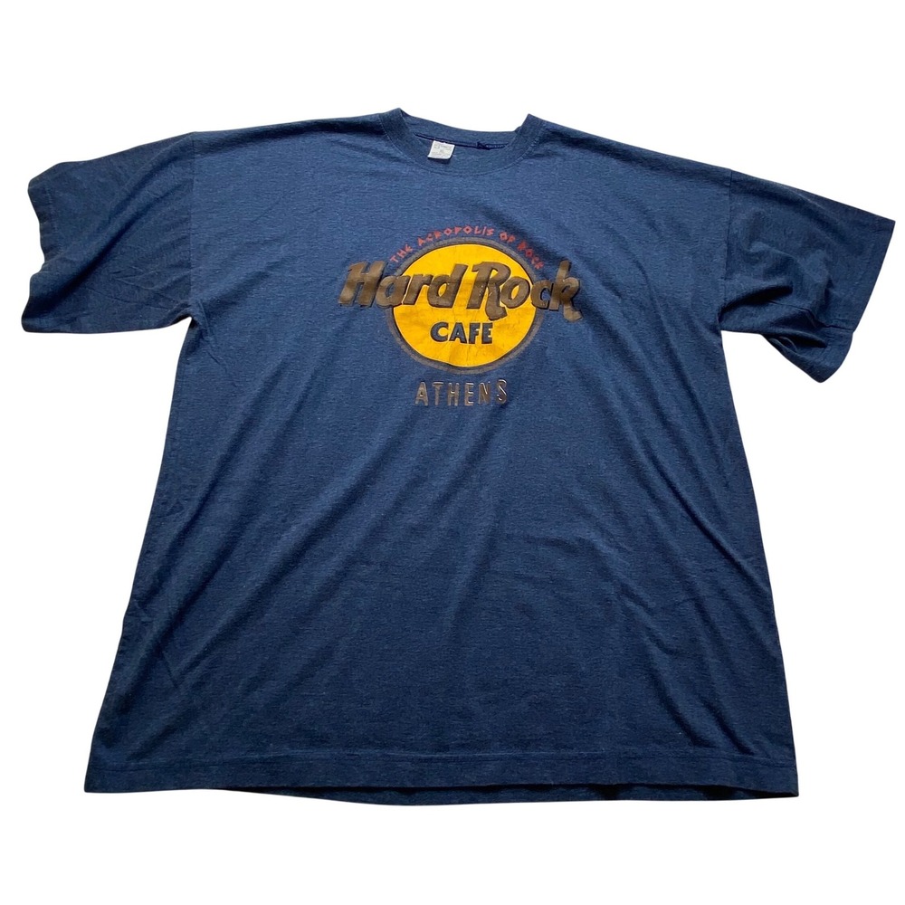 Hard Rock Cafe Athens T-Shirt Kids XL Blue Graphic Tee Acropolis of Rock Cotton